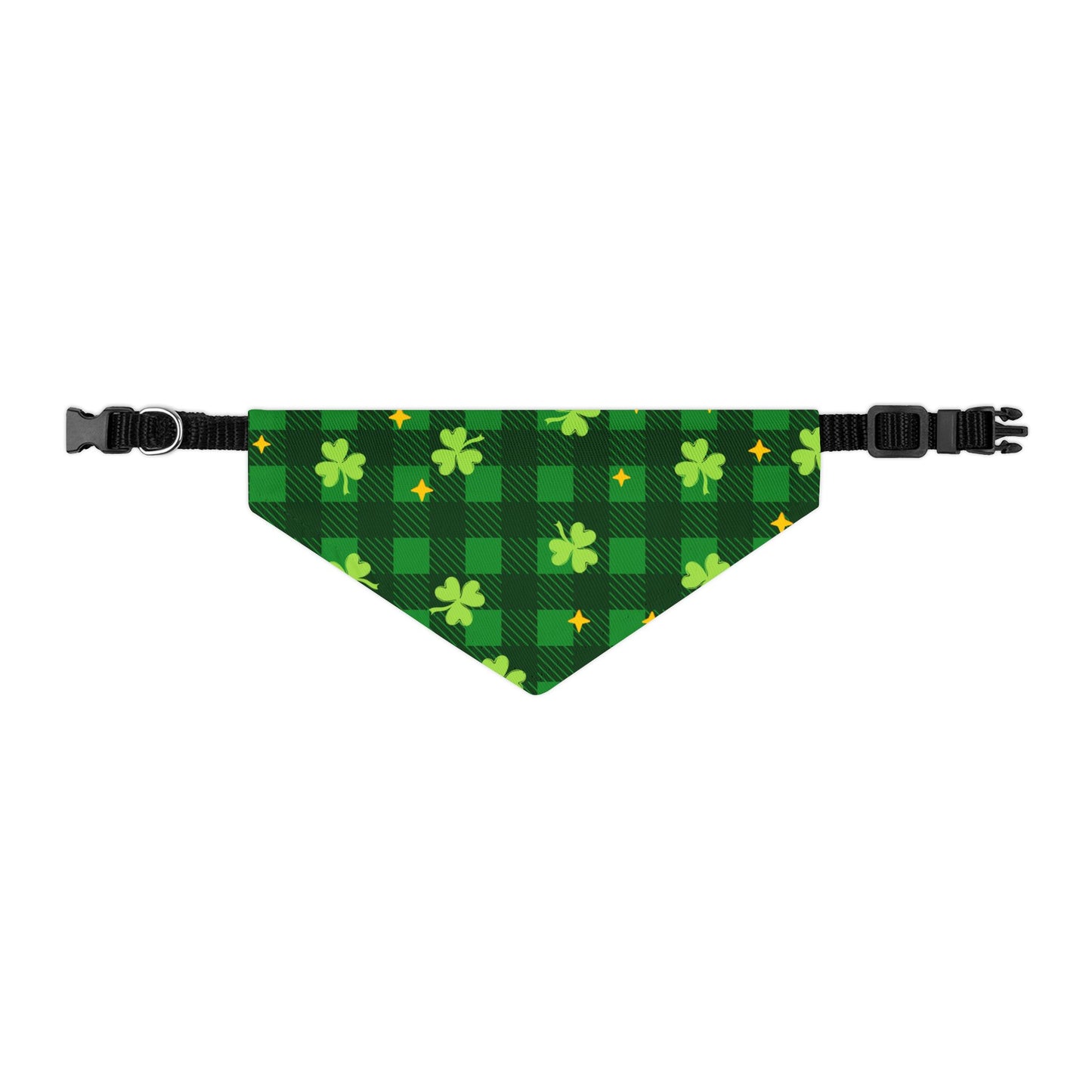 St. Patrick’s Day Shamrock Plaid Pet Bandana Collar