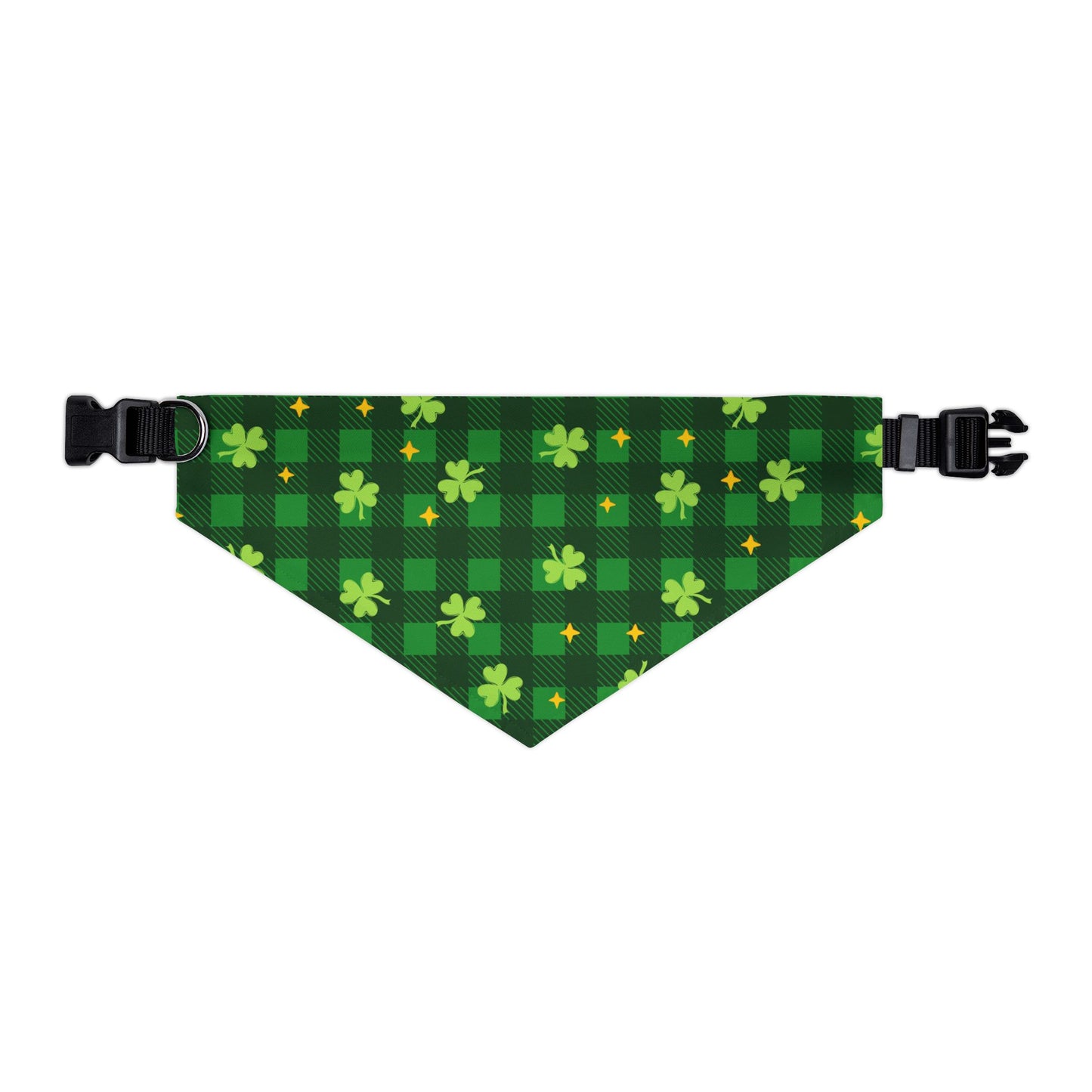 St. Patrick’s Day Shamrock Plaid Pet Bandana Collar