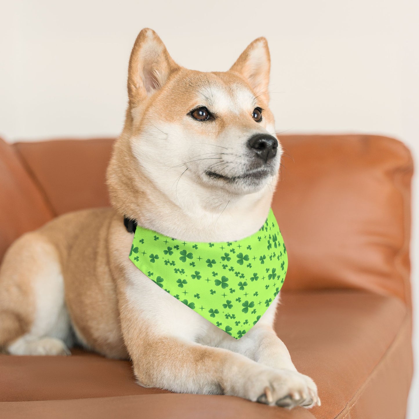 St. Patrick's Day Sparkling Shamrock Pet Bandana Collar