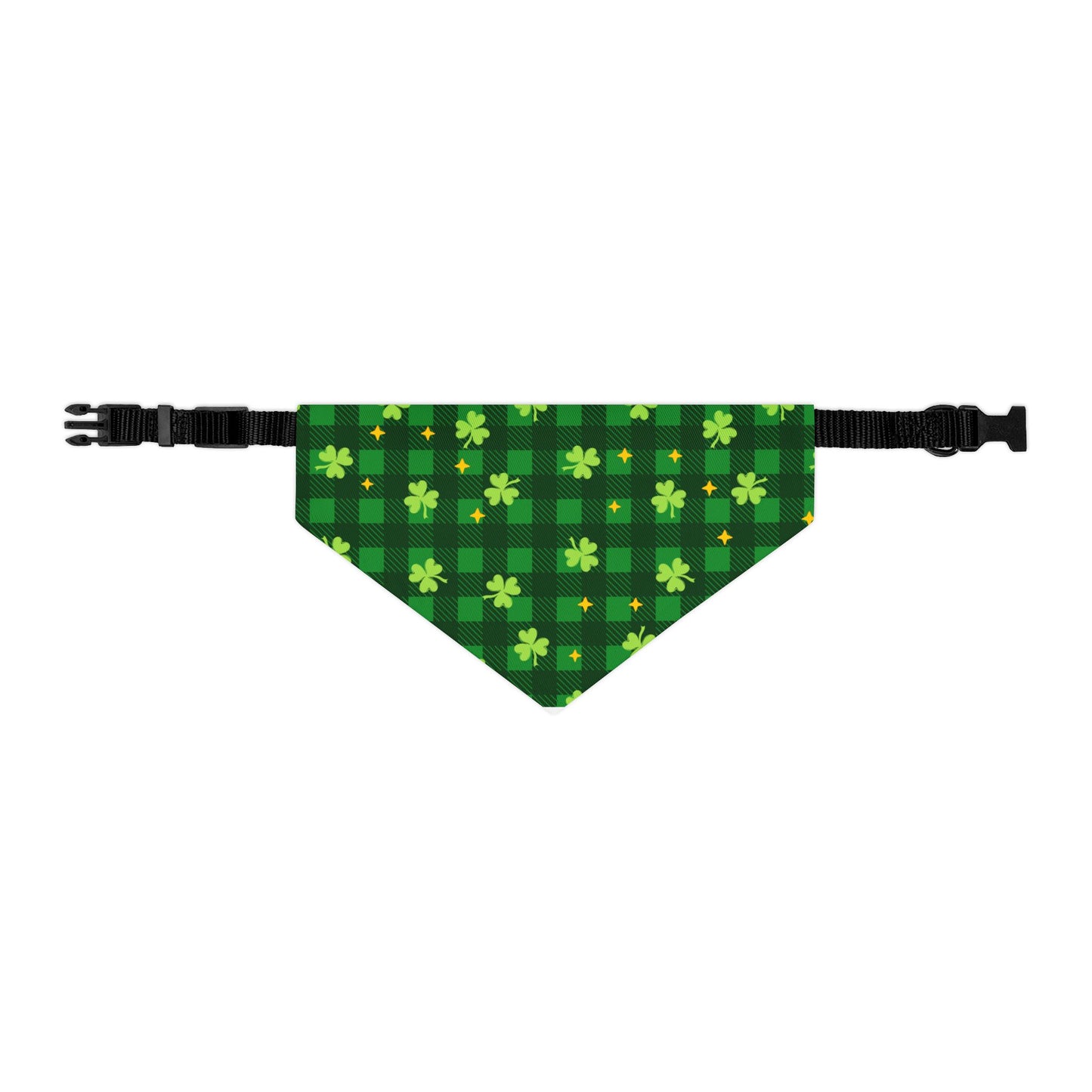 St. Patrick’s Day Shamrock Plaid Pet Bandana Collar