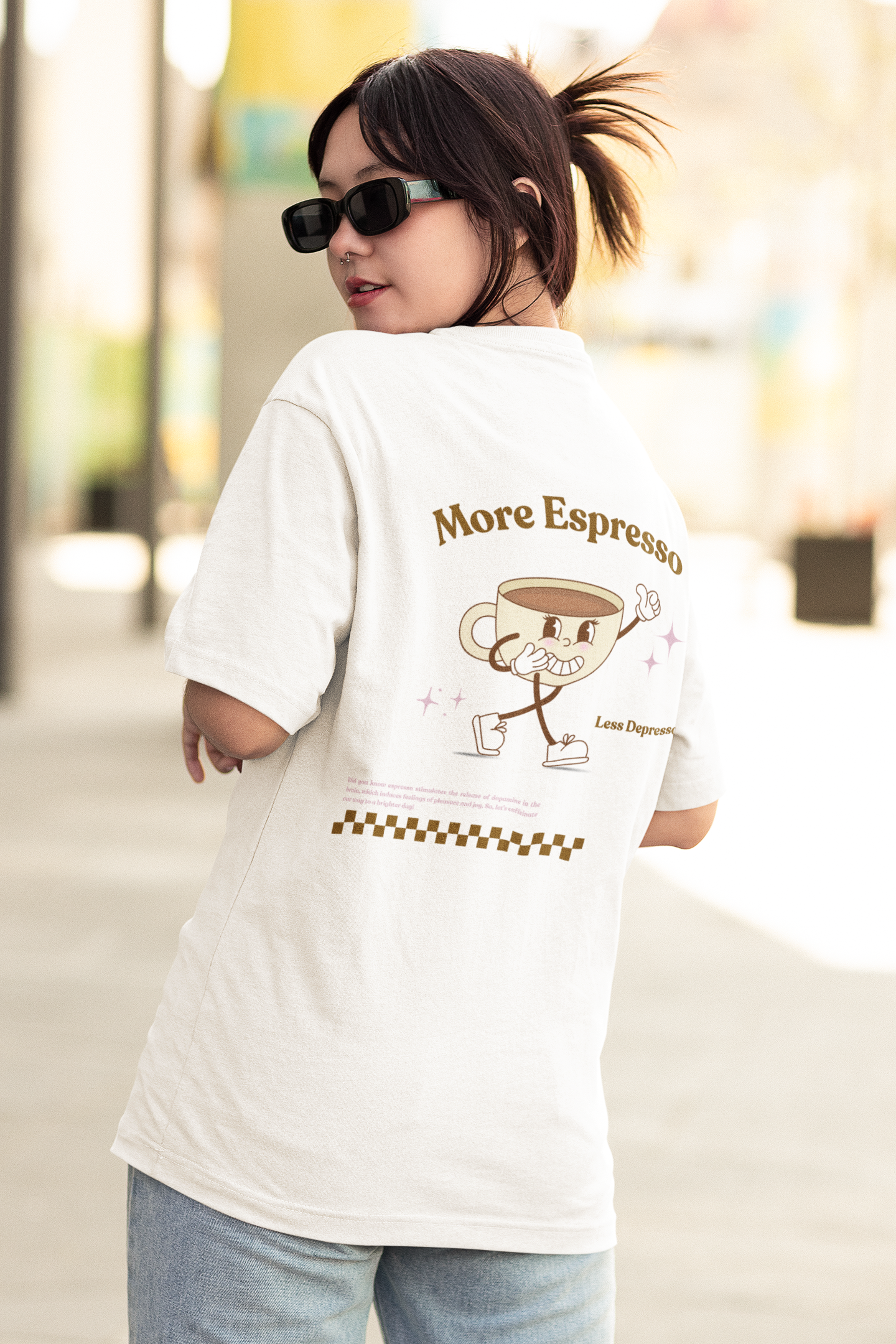 More Espresso Tee — Coffee Cup Cartoon Oversized Tee